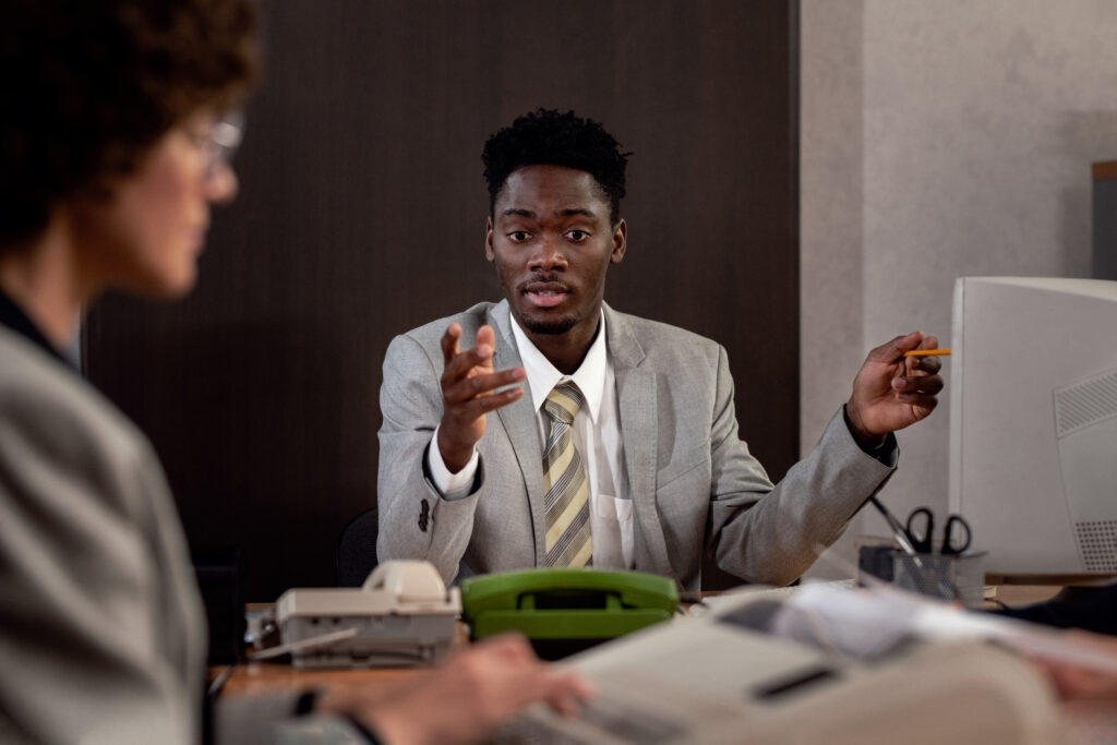 vintage-style-people-working-office-with-computers